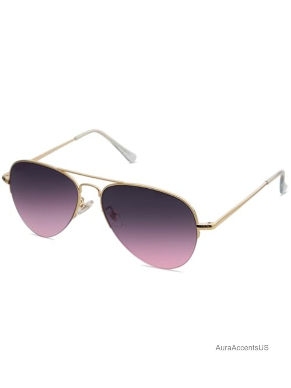 Classic Semi Rim Metal Aviator Sunglasses UV400 Shield Unisex Outdoor